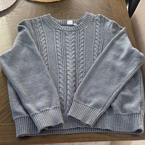 Gap Women's Cable Knit Crewneck Sweater - Light Blue